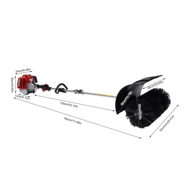 CNCEST Gasoline Sweeper Manual Snow Sweeper For Yard Yard Street Outdoor 52 CC 1L Uitable For Cleaning Artificial Grass Sites Caretakers Street Cleaning CNCEST Gasoline Sweeper Manual Snow Sweeper For Yard Yard Street Outdoor 52 CC 1L Uitable For Cleaning Artificial Grass Sites Caretakers Street Cleaning