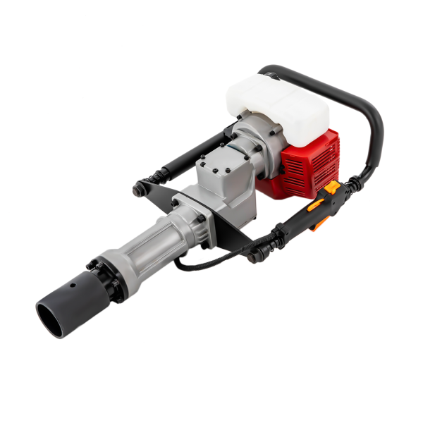 Standing Pile Driver Post Driver 2 Stroke Gasoline Engine 52cc 1900W Portable Gasoline Auger Petrol Stake 55-70mm Sleeve Anti-slip Handle 3 Post Driving-head
