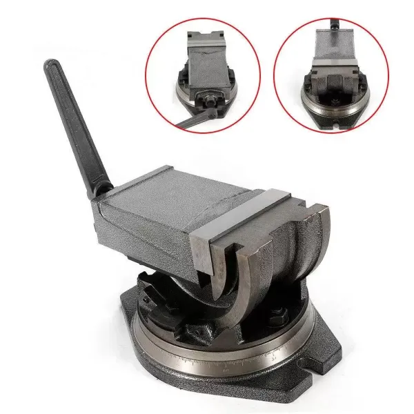 5" Tilting Drill Vise with Rotating Base (125mm Jaw Width, 95mm Jaw Opening, 0° - 90° Tilting, 360° Rotating) 5" Tilting Drill Vise with Rotating Base (125mm Jaw Width, 95mm Jaw Opening, 0° - 90° Tilting, 360° Rotating)