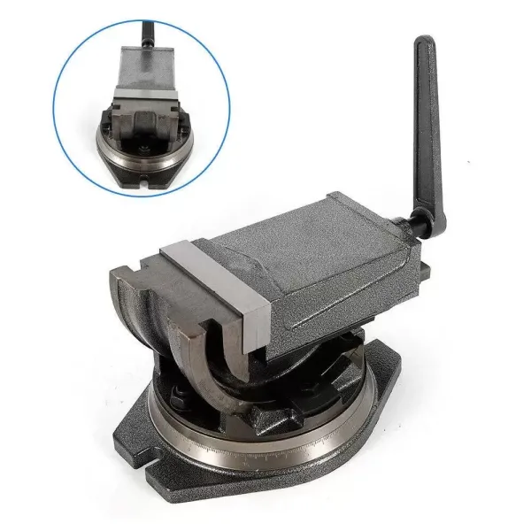 5" Tilting Drill Vise with Rotating Base (125mm Jaw Width, 95mm Jaw Opening, 0° - 90° Tilting, 360° Rotating) 5" Tilting Drill Vise with Rotating Base (125mm Jaw Width, 95mm Jaw Opening, 0° - 90° Tilting, 360° Rotating)