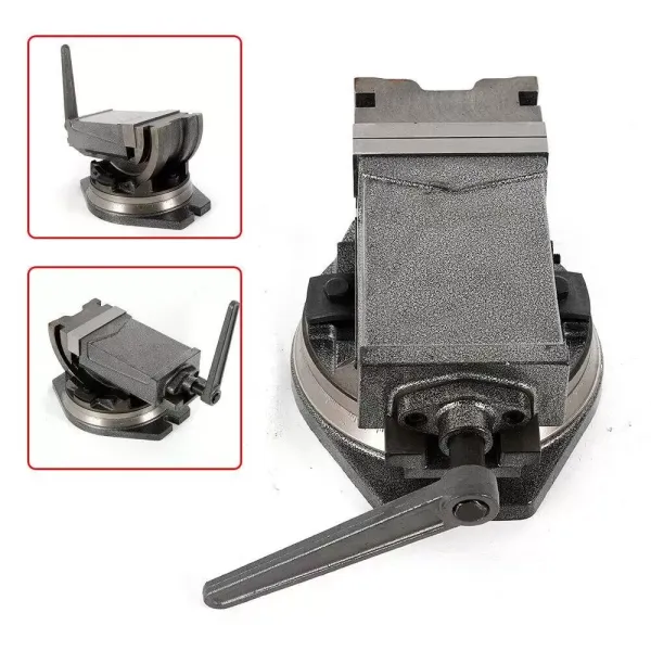 5" Tilting Drill Vise with Rotating Base (125mm Jaw Width, 95mm Jaw Opening, 0° - 90° Tilting, 360° Rotating)