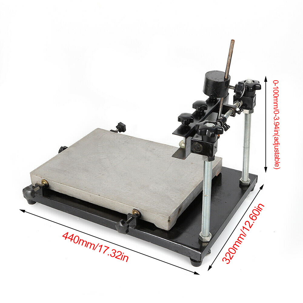 44 x 32cm Manual Stencil Printing Machine Stencil Printer Height 0-120mm Excellent Performance For Precision Printing Of Small Areas 44 x 32cm Manual Stencil Printing Machine Stencil Printer Height 0-120mm Excellent Performance For Precision Printing Of Small Areas