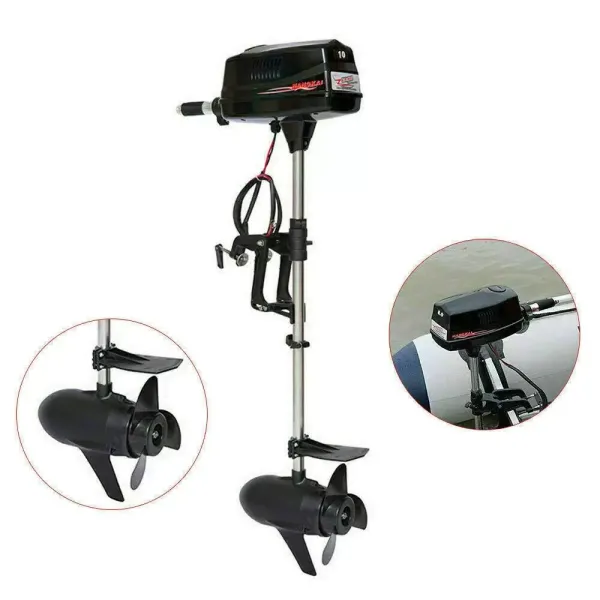 10 HP 60V Electric Outboard Motor Boat Motor Brushless Fishing Boat Motor Adjustable Clamp Fixed Ring Reinforced Propeller Anti-Swirl Plate High Efficiency Low Noise