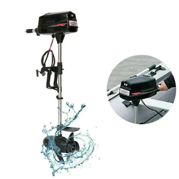 10 HP 60V Electric Outboard Motor Boat Motor Brushless Fishing Boat Motor Adjustable Clamp Fixed Ring Reinforced Propeller Anti-Swirl Plate High Efficiency Low Noise