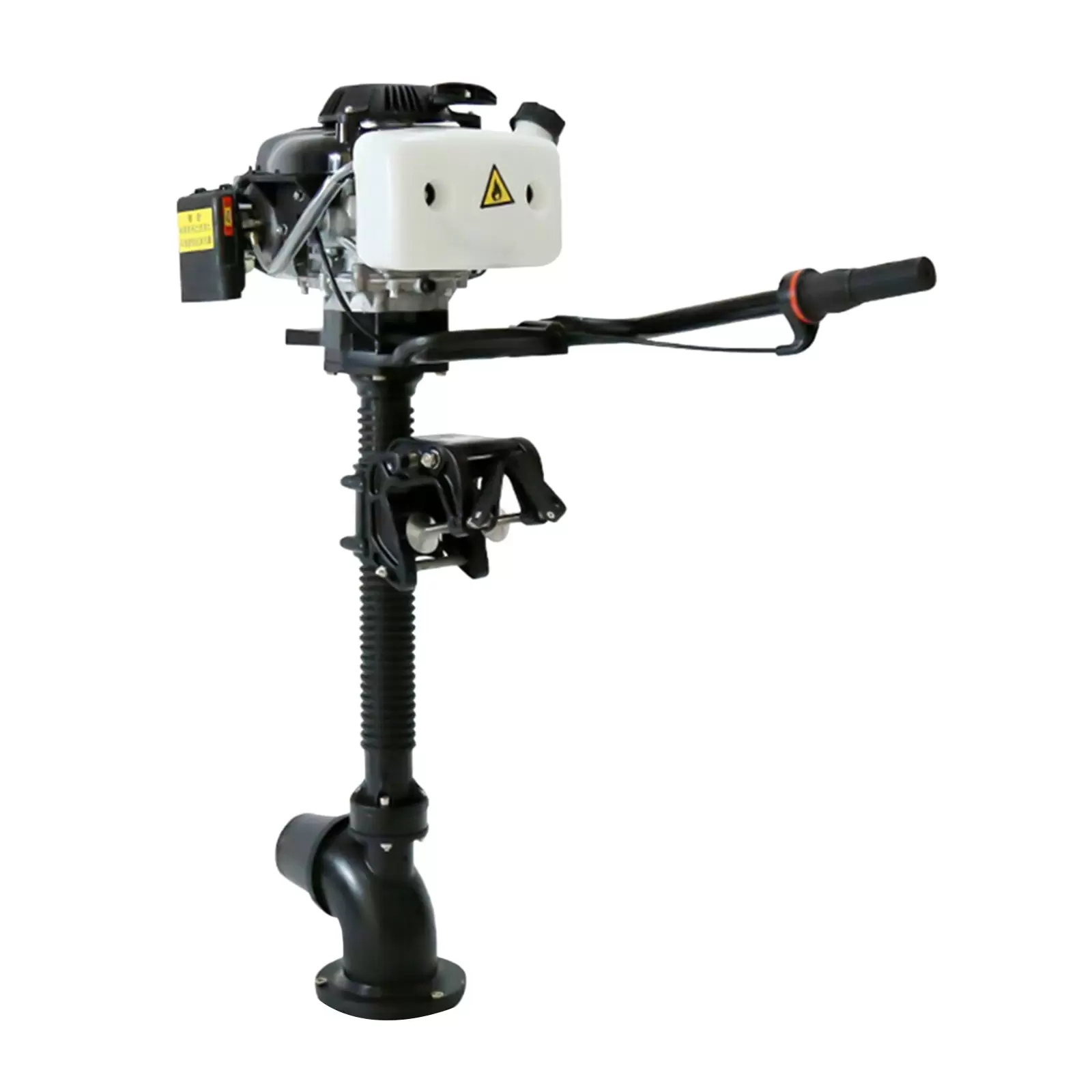4HP 4-stroke Outboard Boat Engine Petrol Engine Outboard Engine Jet Pump Engine with Translucent Fuel Tank Wind Cooling 55CC Ergonomic Anti-slip