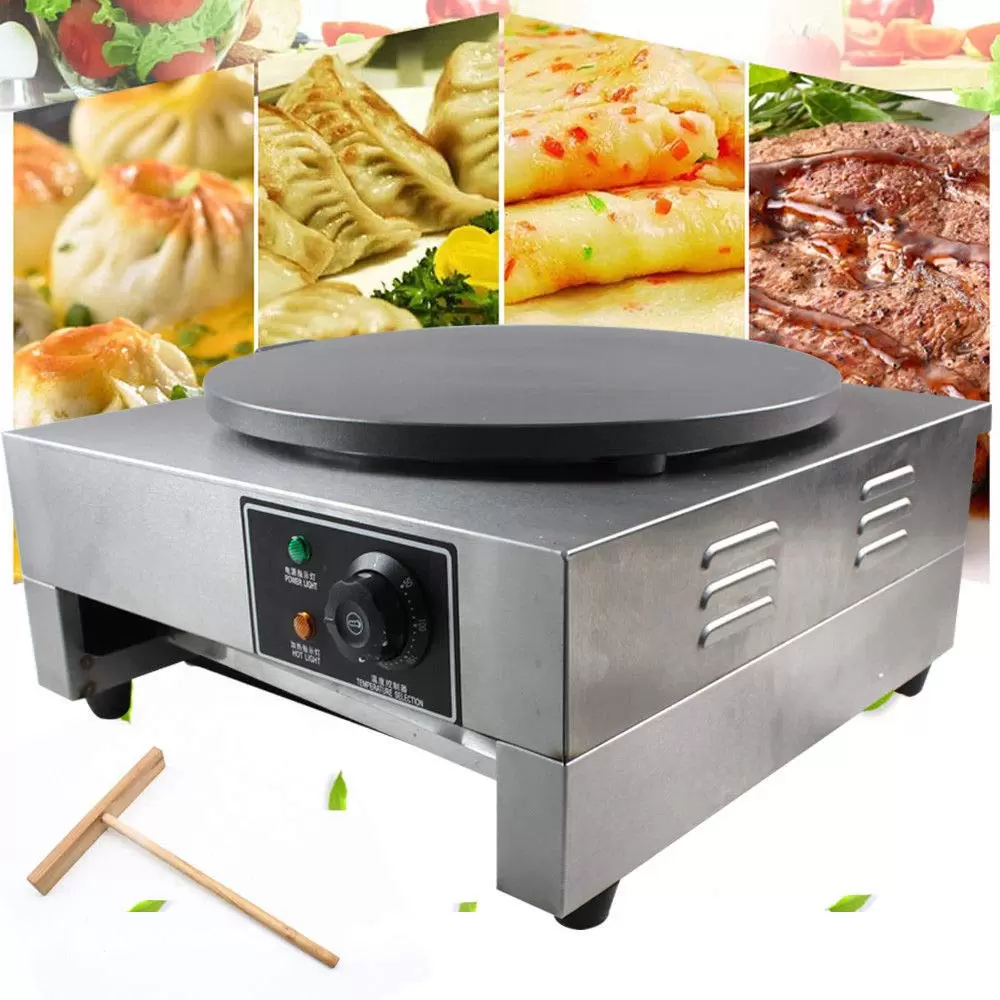 Crepe Machine - 3000 W - Non-Stick Stainless Steel Coating - For Crepes, Pancakes, Omelettes, Palate Ham