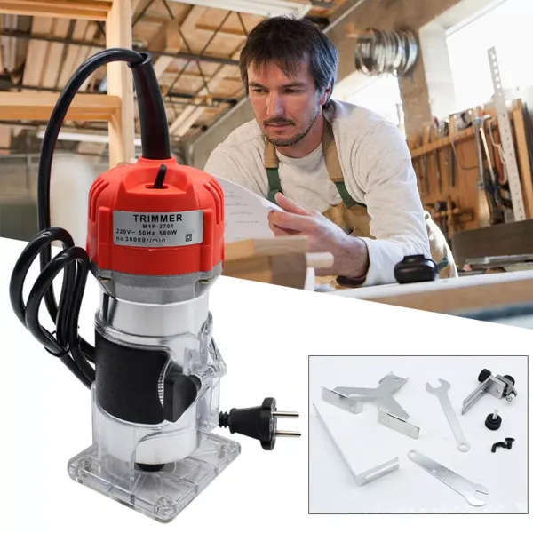 220 V 30,000 rpm electric router, wood laminator, aluminum multi-function router with transparent guide for woodworking