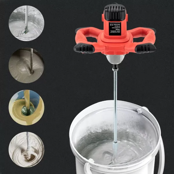 Manual Electric Cement Mixer 1500W 6 Speed Cement Mixer Electric Mortar Mixer High Speed Excellent Heat Dissipation Ability 1500W 220V
