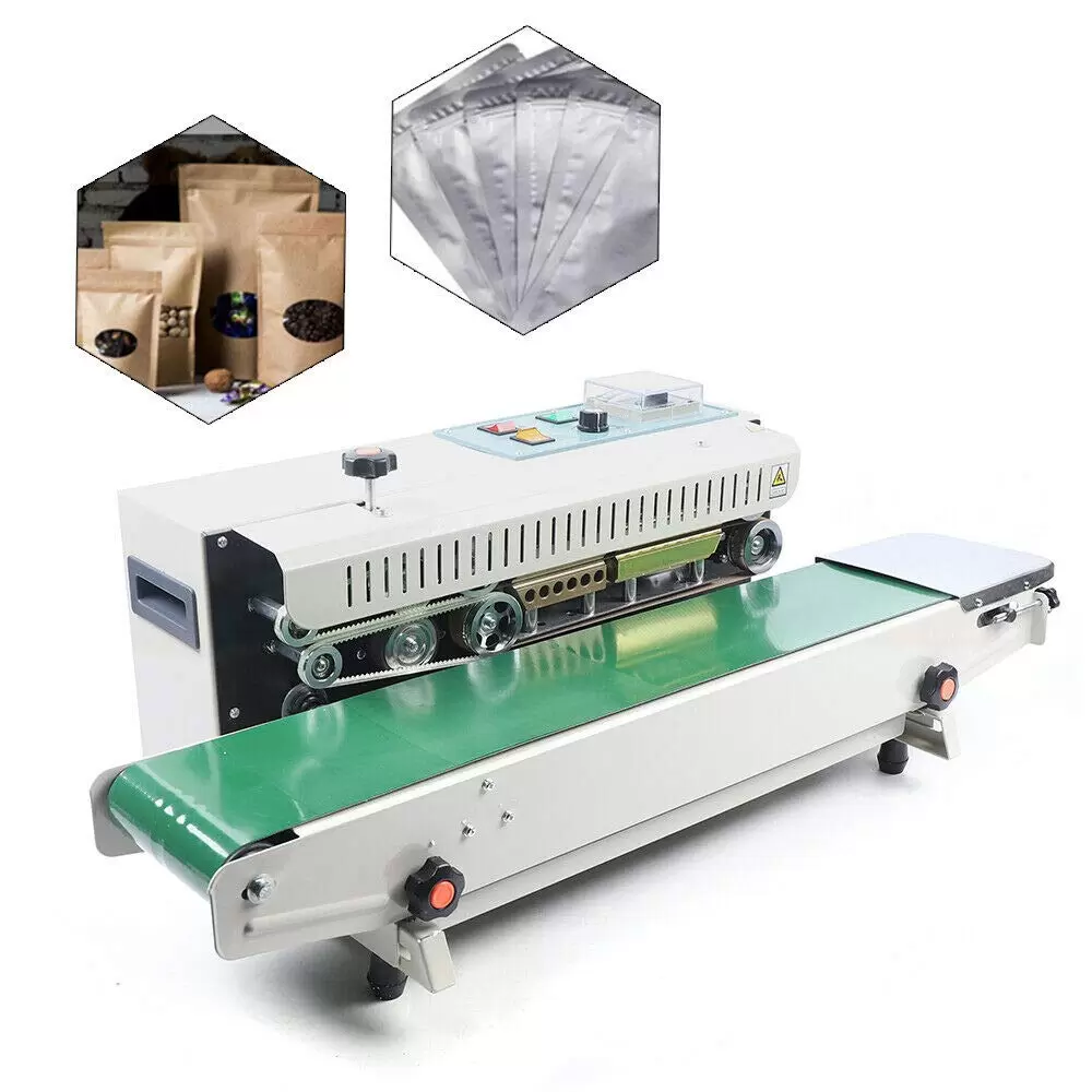 Automatic Continuous Belt Sealer 0-2m/min Sealing Speed Continuous Bag FR-900 Sealer Suitable for Film and Plastic Bags Green Automatic Continuous Belt Sealer 0-2m/min Sealing Speed Continuous Bag FR-900 Sealer Suitable for Film and Plastic Bags Green