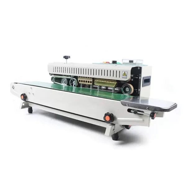 Automatic Continuous Belt Sealer 0-2m/min Sealing Speed Continuous Bag FR-900 Sealer Suitable for Film and Plastic Bags Green