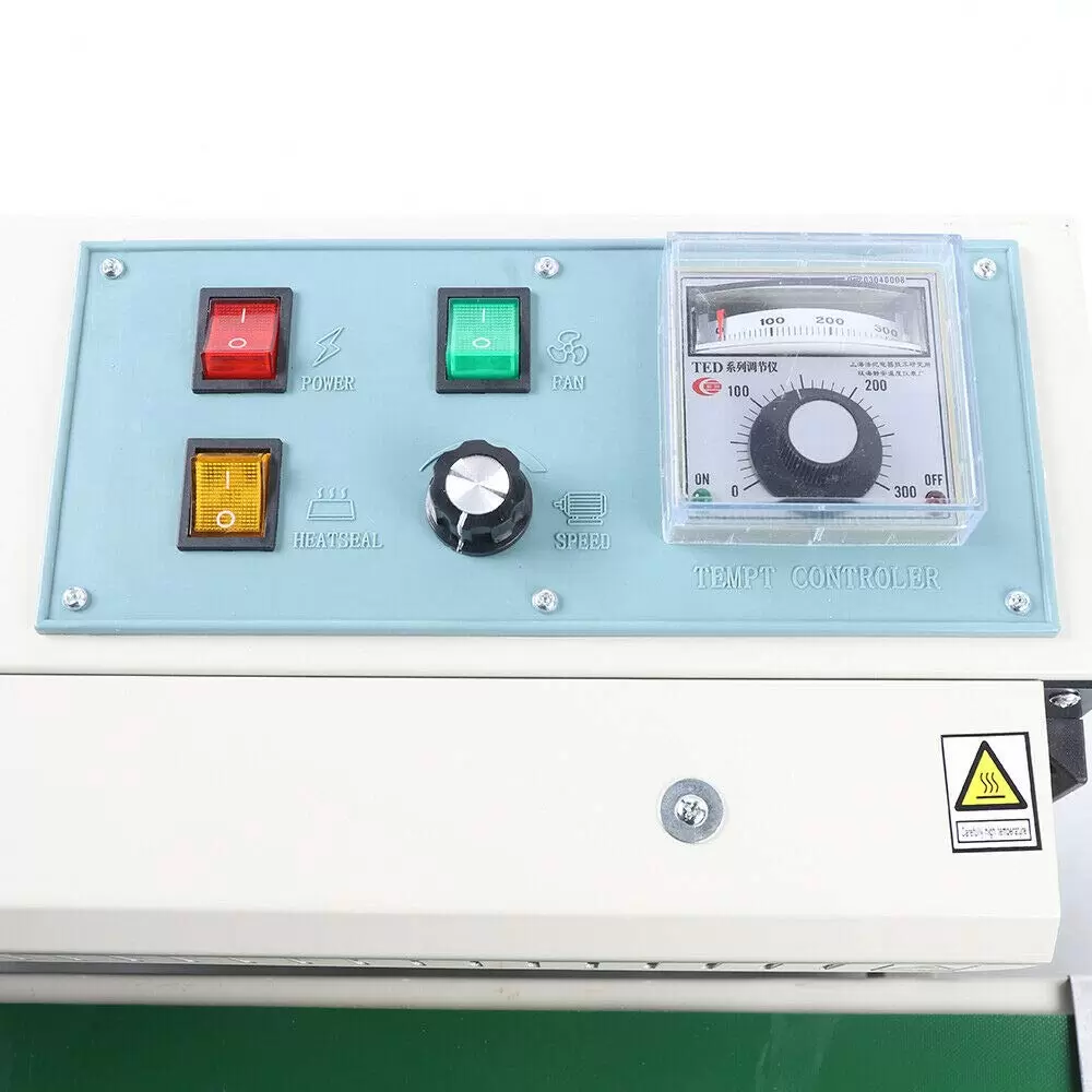 Automatic Continuous Belt Sealer 0-2m/min Sealing Speed Continuous Bag FR-900 Sealer Suitable for Film and Plastic Bags Green Automatic Continuous Belt Sealer 0-2m/min Sealing Speed Continuous Bag FR-900 Sealer Suitable for Film and Plastic Bags Green