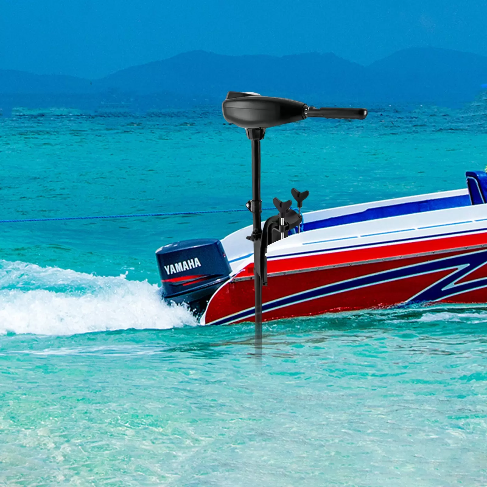 24V 85LBS Electric Outboard Motor Boat Engine Electric Brush Trolling Outboard Motor 24V Inflatable/Fishing Boat Engine 85 LBS