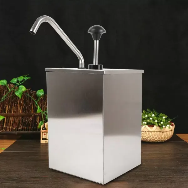 4L Stainless Steel Sauce Dispenser - For Restaurants and Home Kitchens - 20 x 20 x 28 cm