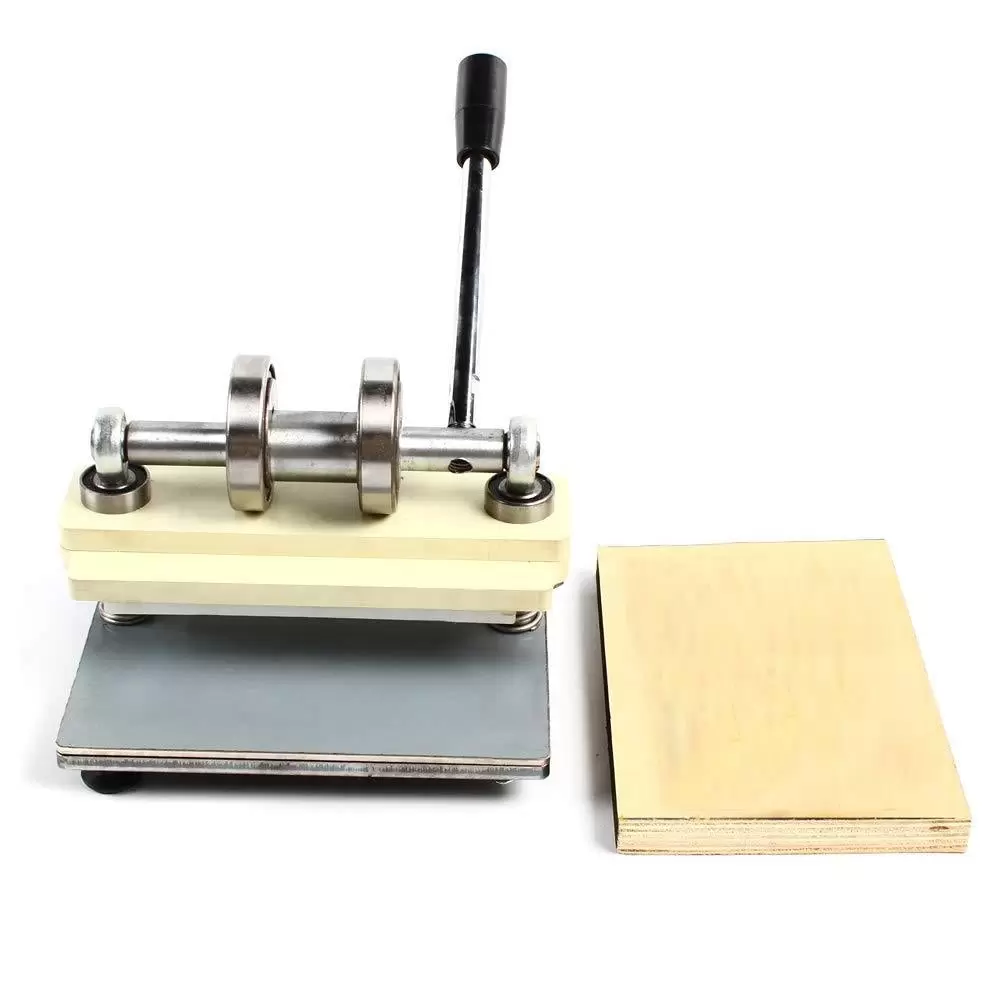 CNCEST-Stainless Steel Manual Embossing Machine Leather PVC Embossing Machine 215 x 100mm