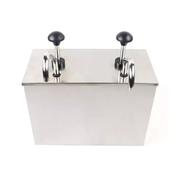 CNCEST 4L Stainless Steel Sauce Dispenser Set of 2 Pump Station Pump Dispenser 2-head Sauce Pump 304 Stainless Steel Soy Sauce Vinegar