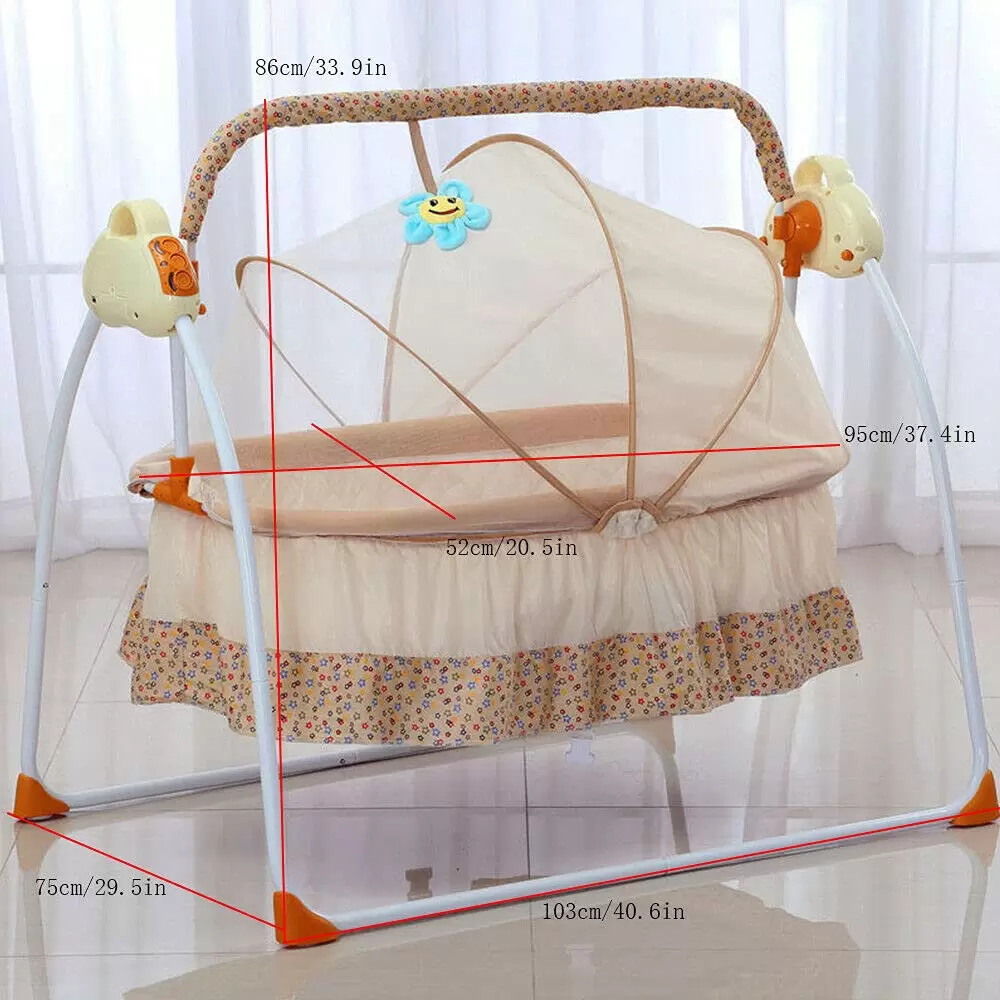 Electric Baby Swing 3 Color Automatic Baby Rocker Baby Bed Baby Cradle with Music and Mosquito Nets Rocking Basket Bassinet Newborn Crib Bed Electric Baby Swing 3 Color Automatic Baby Rocker Baby Bed Baby Cradle with Music and Mosquito Nets Rocking Basket Bassinet Newborn Crib Bed