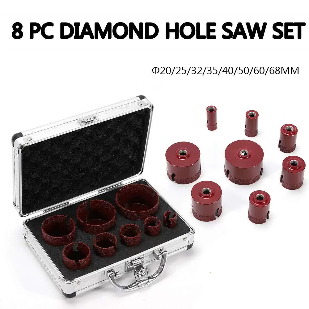 8pcs M14 Diamond Drill Bit Set 20/25/32/35/40/50/60/68mm Diamond Drill Bits 8pcs M14 Diamond Drill Bit Set 20/25/32/35/40/50/60/68mm Diamond Drill Bits