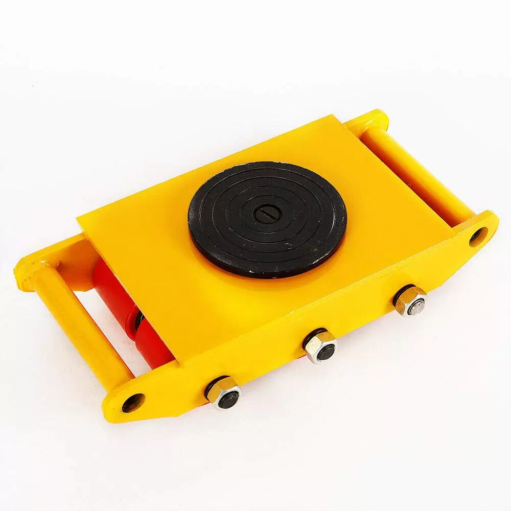 8T Machinery Mover 360° Rotation Transport Castors with 6 PU Anti-slip Rollers Solid Bearing Wear-resistant for Storage Distribution
