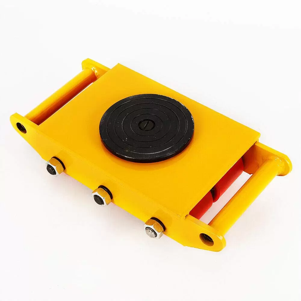 8T Machinery Mover 360° Rotation Transport Castors with 6 PU Anti-slip Rollers Solid Bearing Wear-resistant for Storage Distribution