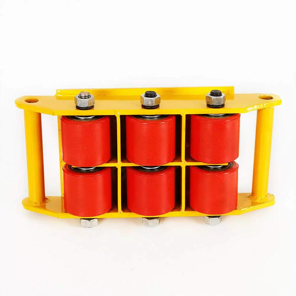 8T Machinery Mover 360° Rotation Transport Castors with 6 PU Anti-slip Rollers Solid Bearing Wear-resistant for Storage Distribution 8T Machinery Mover 360° Rotation Transport Castors with 6 PU Anti-slip Rollers Solid Bearing Wear-resistant for Storage Distribution