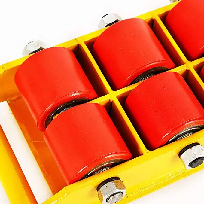 8T Machinery Mover 360° Rotation Transport Castors with 6 PU Anti-slip Rollers Solid Bearing Wear-resistant for Storage Distribution 8T Machinery Mover 360° Rotation Transport Castors with 6 PU Anti-slip Rollers Solid Bearing Wear-resistant for Storage Distribution