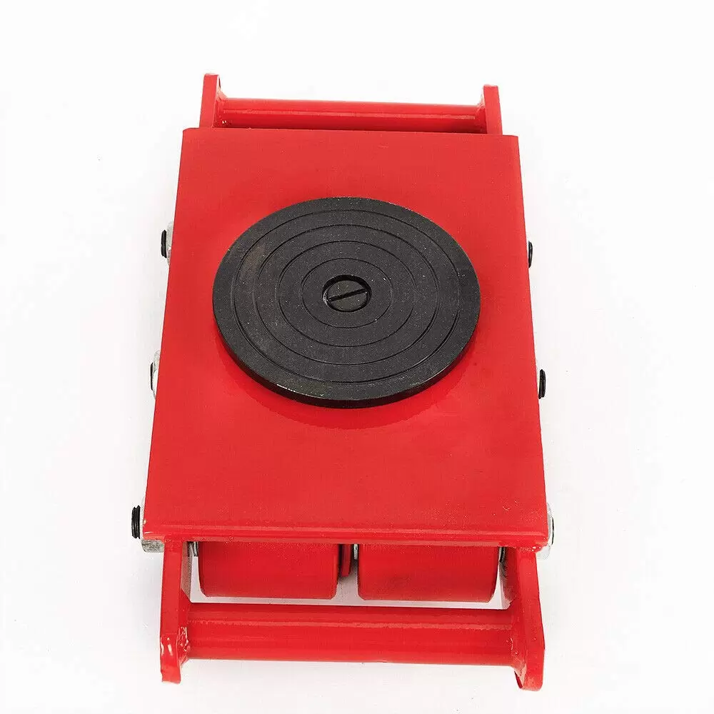 8T Transport Chassis Armored Casters For Heavy Loads Machinery Mover with High-quality PU Wheels Red Color  for Storage Distribution and Transportation