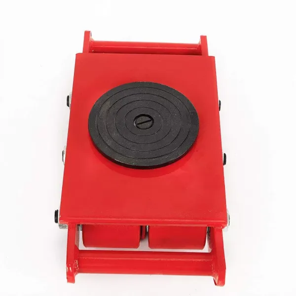 8T Transport Chassis Armored Casters For Heavy Loads Machinery Mover with High-quality PU Wheels Red Color  for Storage Distribution and Transportation