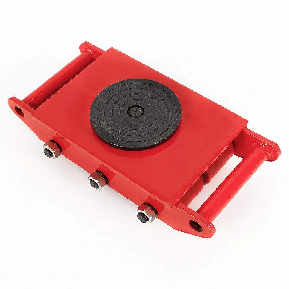 8T Transport Chassis Armored Casters For Heavy Loads Machinery Mover with High-quality PU Wheels Red Color  for Storage Distribution and Transportation