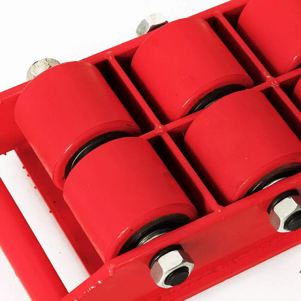 8T Transport Chassis Armored Casters For Heavy Loads Machinery Mover with High-quality PU Wheels Red Color for Storage Distribution and Transportation 8T Transport Chassis Armored Casters For Heavy Loads Machinery Mover with High-quality PU Wheels Red Color for Storage Distribution and Transportation