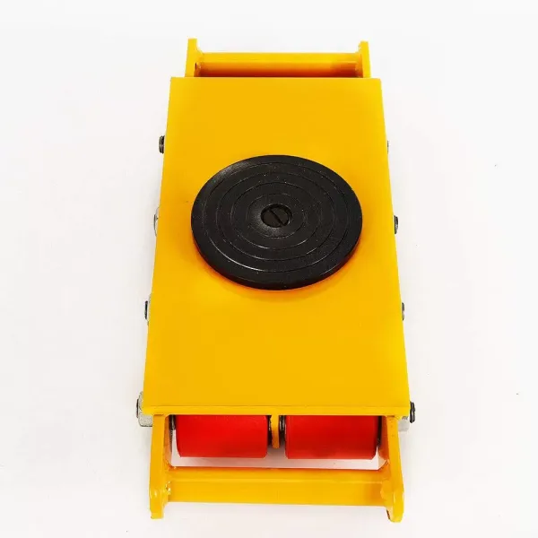 12T Mover Machinery Roller Cart with 360° Swivel Top Plate Armored Transport Chassis 8 Rollers