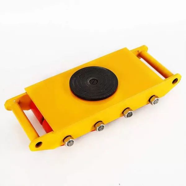 12T Mover Machinery Roller Cart with 360° Swivel Top Plate Armored Transport Chassis 8 Rollers