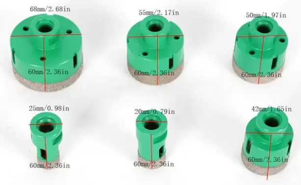 6pcs Diamond Hole Saw 20/25/42/50/55/68mm M14 Tool Kit