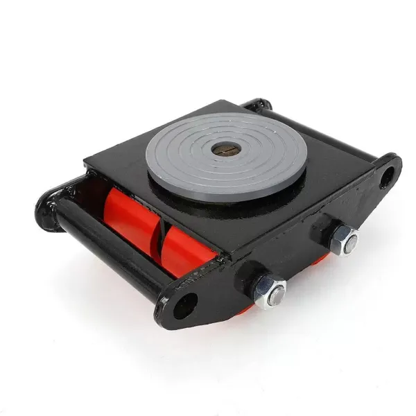 Pro Lift Armored Wheels 6 Ton Machinery Mover Made of Cast Steel PU With 360° Rotation Canopy 4 PU Anti-slip Roller for Storage Distribution and Transportation Black