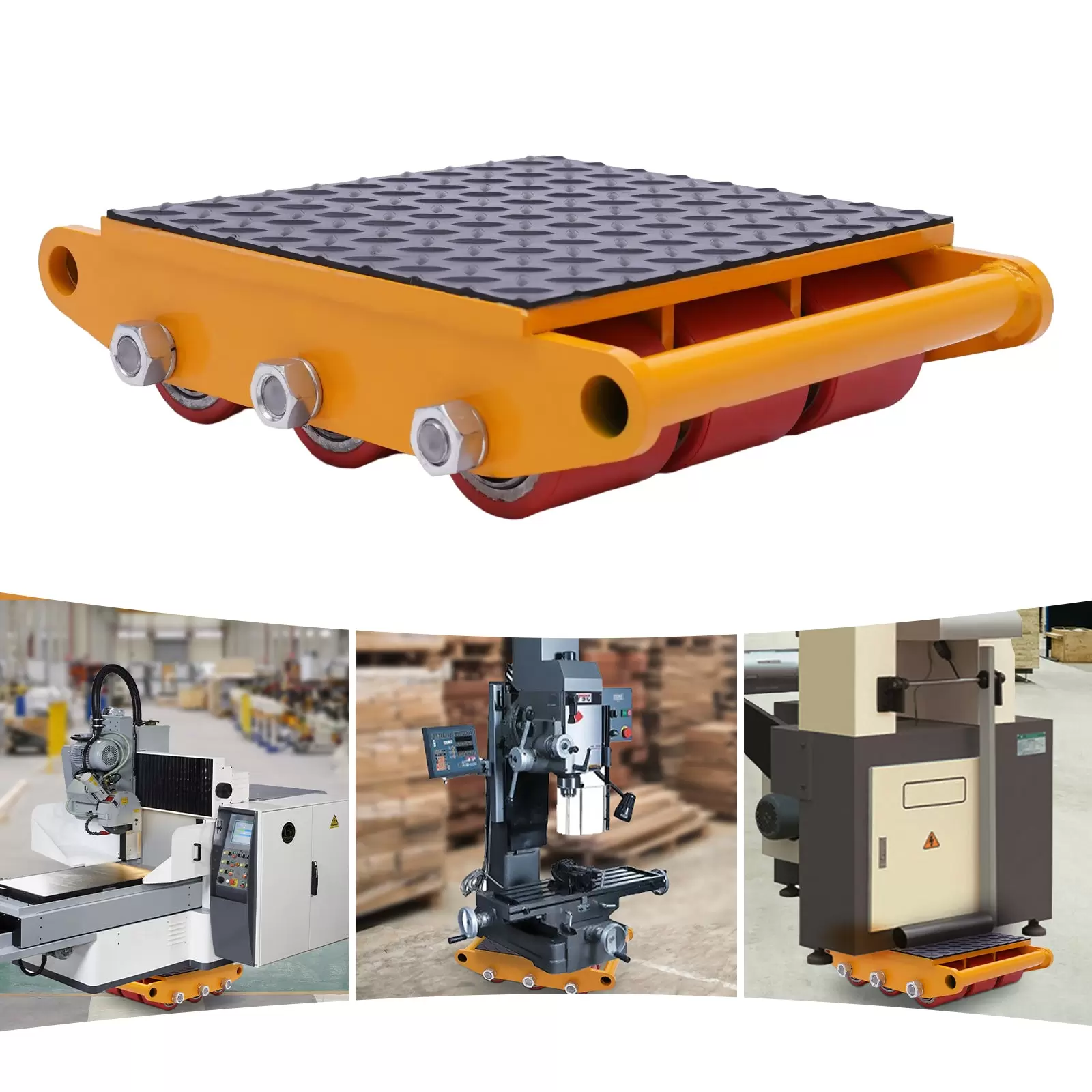 Machinery Mover Machine Mover 15t Loading Trolley Machine Rollers Moving Furniture Wheels Furniture Transport 14.57*10.24*3.74inch Yellow Machinery Mover Machine Mover 15t Loading Trolley Machine Rollers Moving Furniture Wheels Furniture Transport 14.57*10.24*3.74inch Yellow