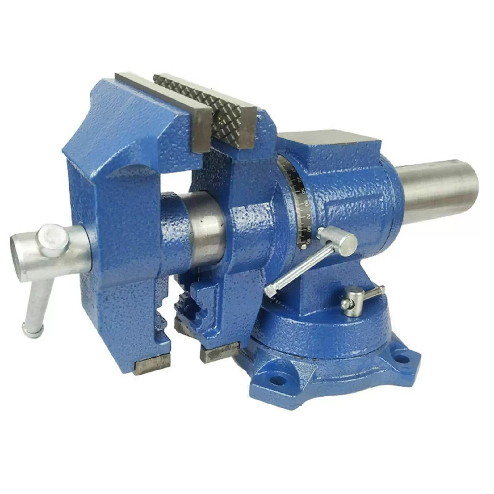Cast Iron 5 Inch Multi-Function Bench Heavy Industrial Vice Table Vice Screw Rods Rotatable 360° Swivel Workbench for Surface Grinder Milling Machine