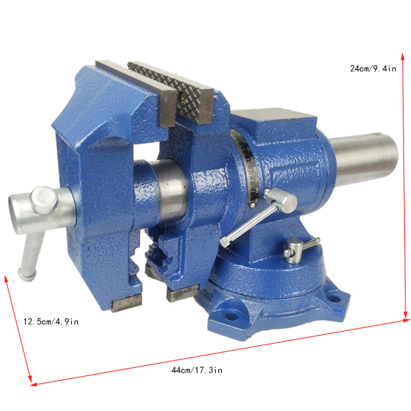 Cast Iron 5 Inch Multi-Function Bench Heavy Industrial Vice Table Vice Screw Rods Rotatable 360° Swivel Workbench for Surface Grinder Milling Machine