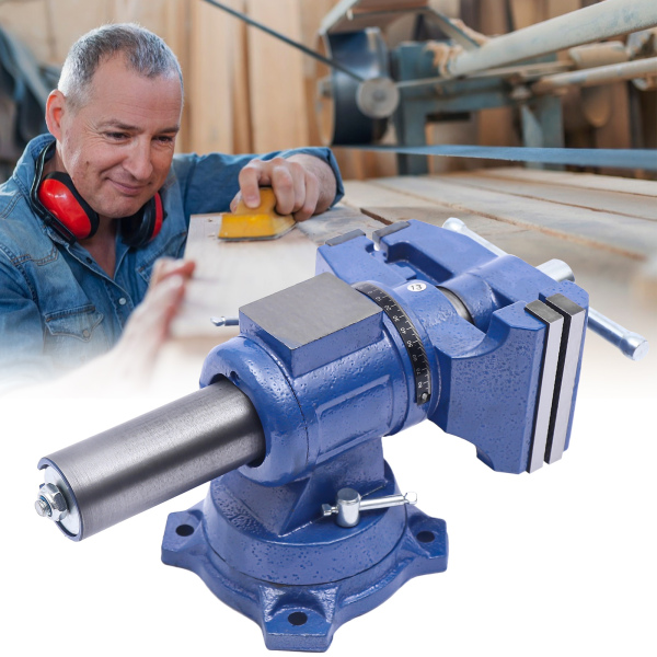 Bench Vise Table Vise for Workbench Multi-Purpose Heavy Vise Large Rotary Vise 100mm for Milling Machine 2 Axes 360° Rotation Steel Jaws