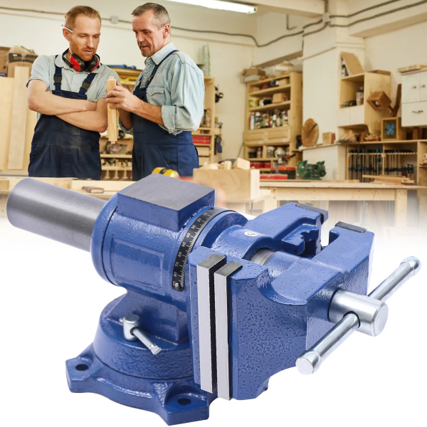 Bench Vise Table Vise for Workbench Multi-Purpose Heavy Vise Large Rotary Vise 100mm for Milling Machine 2 Axes 360° Rotation Steel Jaws