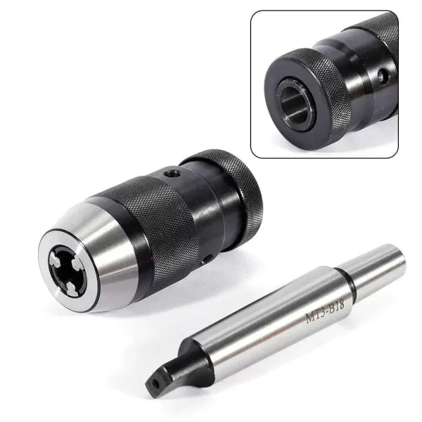 Keyless Self-Tighten Chuck + MT3-B18 Connection Tool - 1-16mm Chucking Taper Self-Tighten Chuck