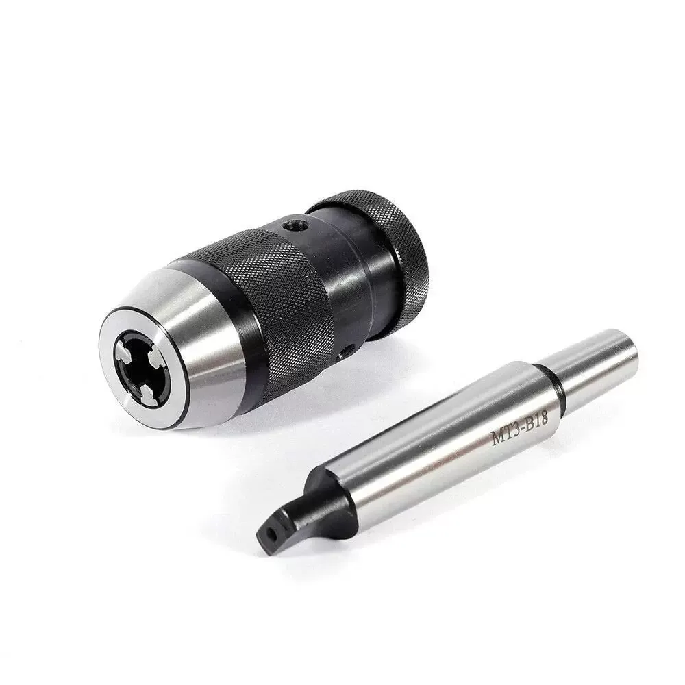 Keyless Self-Tighten Chuck + MT3-B18 Connection Tool - 1-16mm Chucking Taper Self-Tighten Chuck