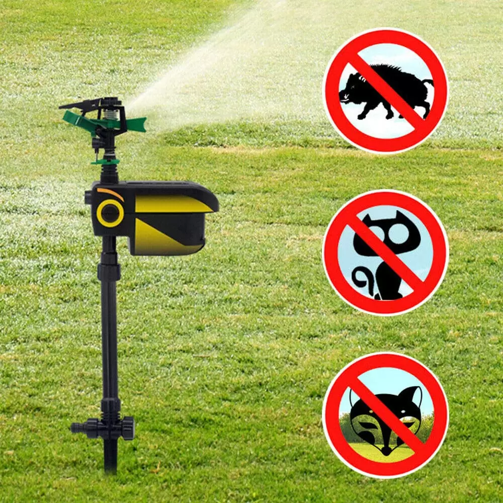 Solar Garden Animal Repellent with 30m Water Jet Motion-activated Sprinkler with High-quality ABS Material 3 Automatic Spraying Times for Gardens Orchards Solar Garden Animal Repellent with 30m Water Jet Motion-activated Sprinkler with High-quality ABS Material 3 Automatic Spraying Times for Gardens Orchards