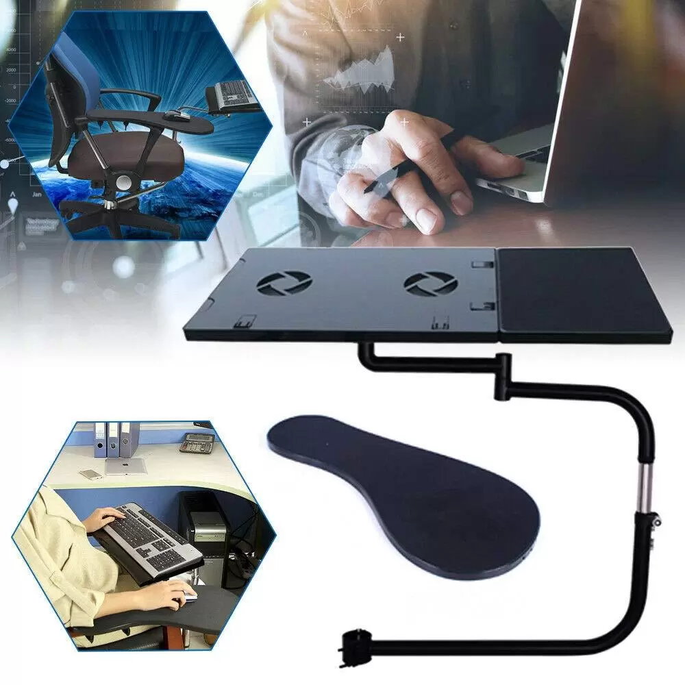 Kangten Laptop Holder Extendable Chair Armrest Keyboard Support with Mouse Mat Elbow Wrist Support Chair Shaft Clamp Kangten Laptop Holder Extendable Chair Armrest Keyboard Support with Mouse Mat Elbow Wrist Support Chair Shaft Clamp