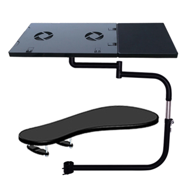 Kangten Laptop Holder Extendable Chair Armrest Keyboard Support with Mouse Mat Elbow Wrist Support Chair Shaft Clamp