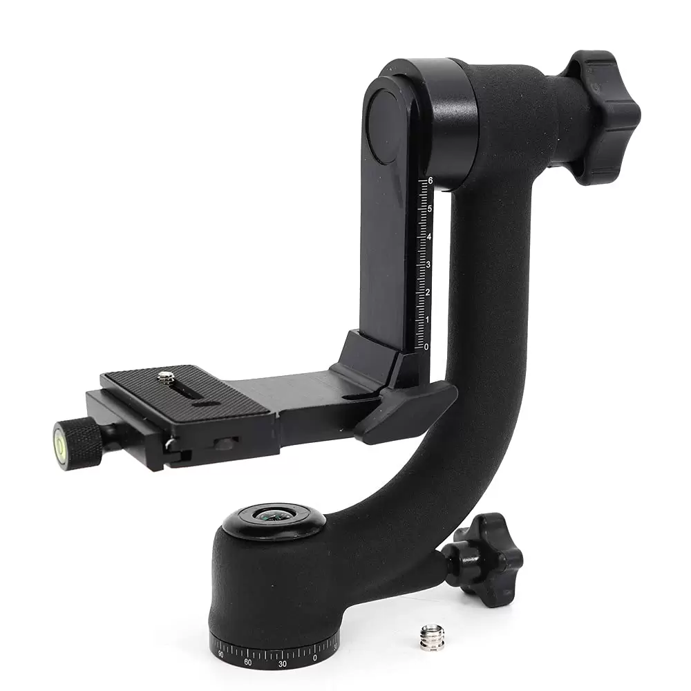 Professional 360° Aluminum Alloy Tripod Head Adjustable Height Panoramic Gimbal with Quick Release Plate Locking Knob for DSLR Camera Professional 360° Aluminum Alloy Tripod Head Adjustable Height Panoramic Gimbal with Quick Release Plate Locking Knob for DSLR Camera