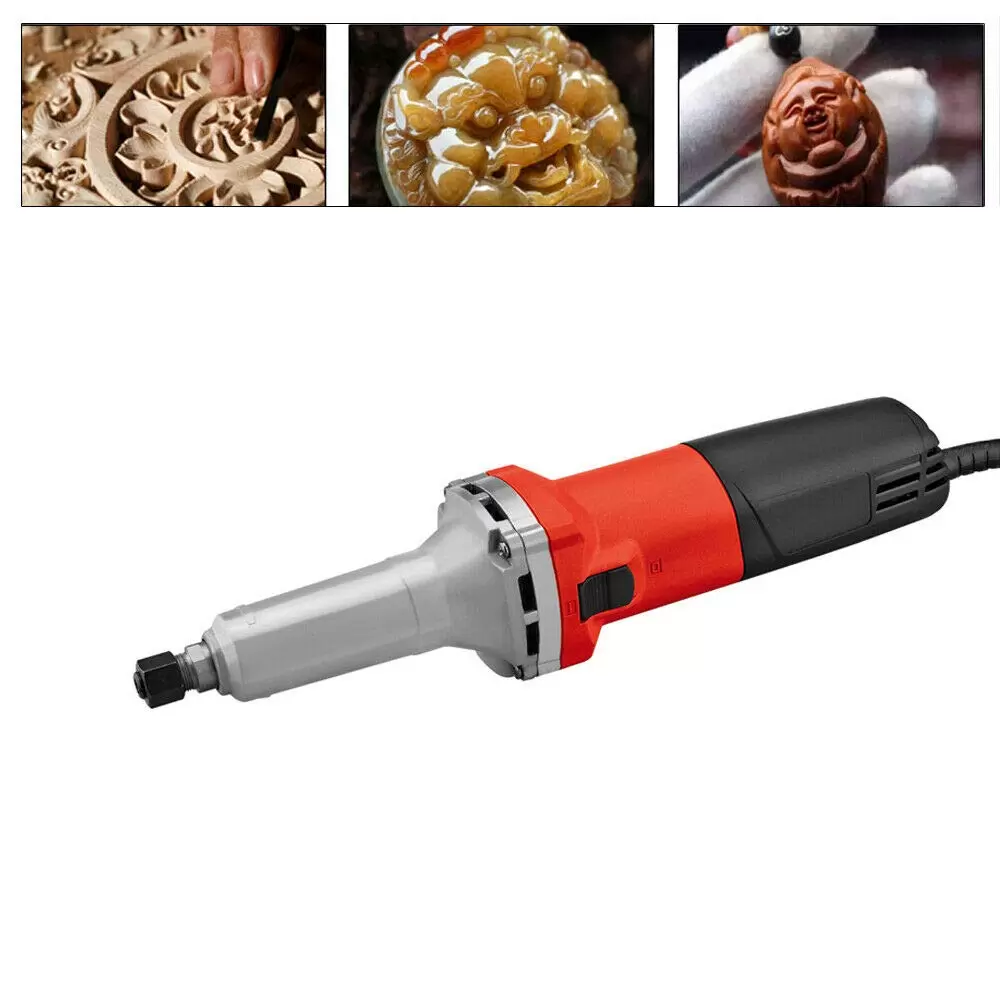 J-25 Electric Straight Grinder Die Grinder Polishing Grinding Machine Electric Straight Die Grinder Handheld Variable Speed Grinding Machine 6mm 600W