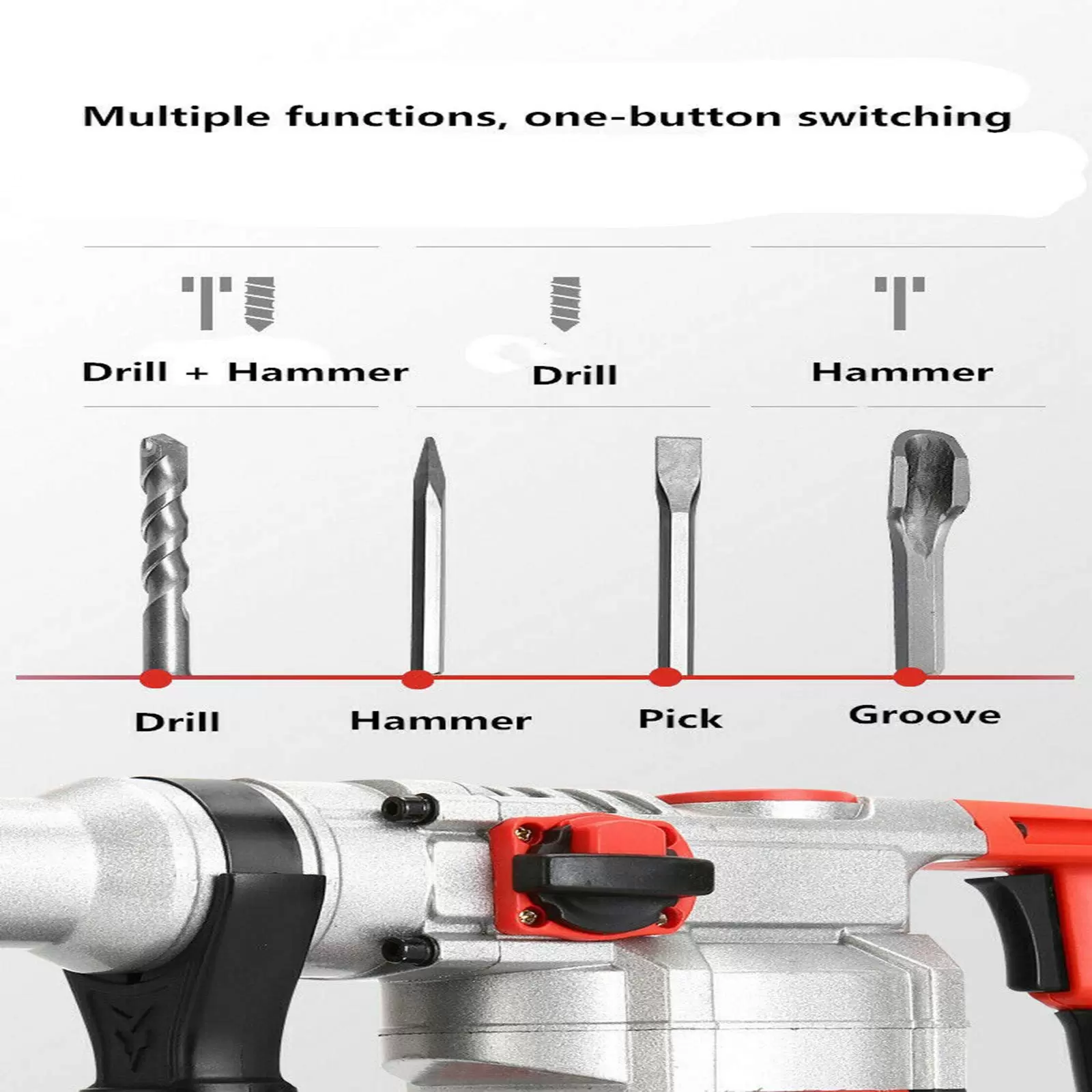 30 Cylinder 2200W Impact Drill Driver - Heavy Steel Multi-Function Electric Drill 30 Cylinder 2200W Impact Drill Driver - Heavy Steel Multi-Function Electric Drill