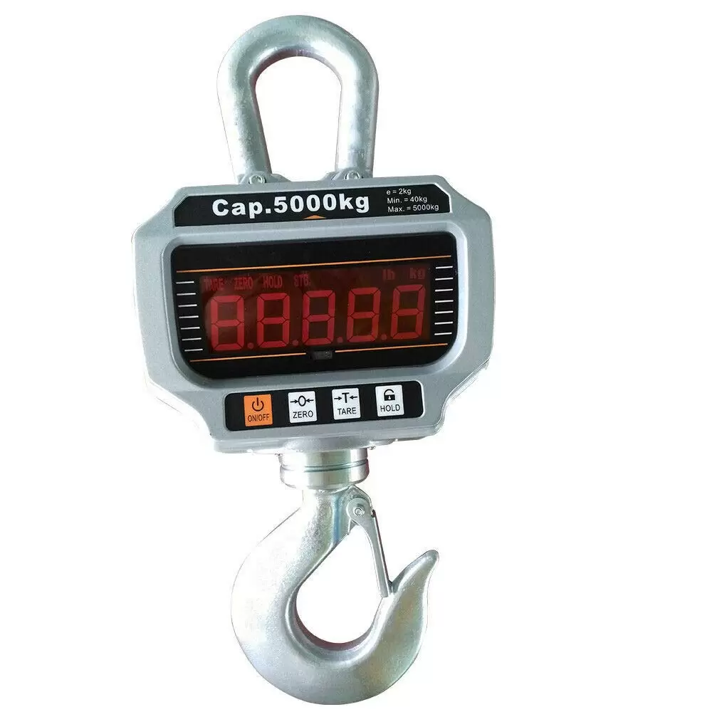 Robust Digital Industrial Scale with LED Display and Battery (5000 kg) Used in Warehouses Agriculture Hunting Fishing Workshops and Offices.