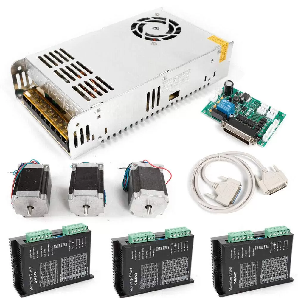3 Axis Nema 23 Stepper Motor DM542A Stepper Motor 4.2A Stepper Motor + Power Supply Engraving Kit for Milling Machine.