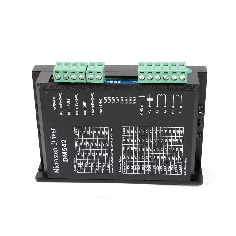 3 Axis Nema 23 Stepper Motor DM542A Stepper Motor 4.2A Stepper Motor + Power Supply Engraving Kit for Milling Machine. 3 Axis Nema 23 Stepper Motor DM542A Stepper Motor 4.2A Stepper Motor + Power Supply Engraving Kit for Milling Machine.