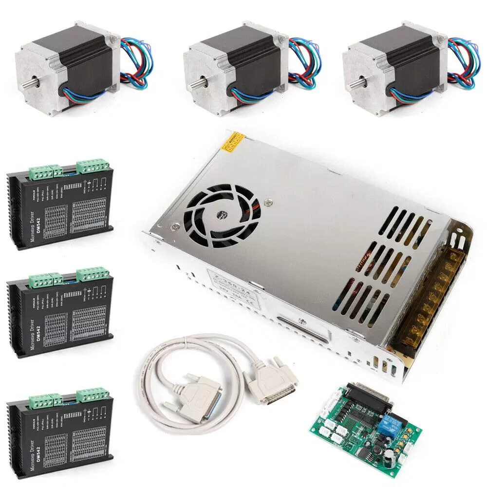 3 Axis Nema 23 Stepper Motor DM542A Stepper Motor 4.2A Stepper Motor + Power Supply Engraving Kit for Milling Machine. 3 Axis Nema 23 Stepper Motor DM542A Stepper Motor 4.2A Stepper Motor + Power Supply Engraving Kit for Milling Machine.